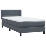 vidaXL Sommier à lattes de lit et matelas gris foncé 90x220 cm velours