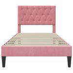 vidaXL Cadre de lit avec tête de lit Rose 90 x 200 cm Velours