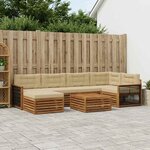 vidaXL Ensemble de canapés d'extérieur 7 Pièces Naturel et Beige