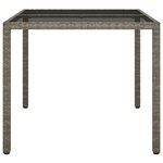 vidaXL Table de Jardin Grise 90x90x75 cm Poly Rattan