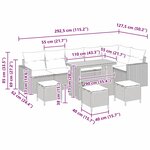 vidaXL Ensemble de canapé de jardin avec coussin 10 Pièces Noir et crème