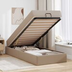 vidaXL Cadre de lit avec matelas Cappuccino 90 x 190 cm Faux cuir