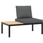 vidaXL Salon de jardin 5 Pièces avec coussins noir aluminium