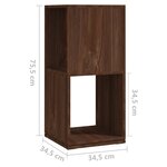 vidaXL Armoire rotative Chêne marron 34 5x34 5x75 5 cm bois ingénierie