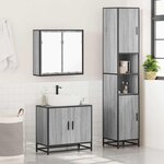 vidaXL Ensemble de meubles de salle de bain 3 Pièces Sonoma gris