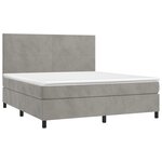 vidaXL Sommier à lattes de lit avec matelas LED Gris clair 160x200 cm