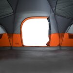 vidaXL Tente à dôme 11 personnes gris et orange imperméable