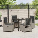 vidaXL Ensemble de salle à manger pour jardin 5 Pièces Gris clair