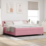 vidaXL Lit à ressorts avec matelas Rose 200 x 200 cm Velours