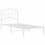 vidaXL Cadre de lit métal sans matelas avec tête de lit blanc 90x200cm