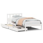 vidaXL Cadre de lit sans matelas blanc 90x190 cm bois de pin massif