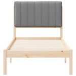 vidaXL Cadre de lit avec tête de lit rembourrée Gris clair 75 x 190 cm