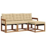 vidaXL Ensemble de canapés d'extérieur 4 pc Naturel et Beige
