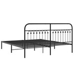vidaXL Cadre de lit métal sans matelas avec tête de lit noir 183x213cm