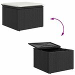 vidaXL Ensemble de canapé de jardin 7 Pièces Noir Poly rotin