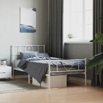 vidaXL Cadre de lit métal sans matelas avec pied de lit blanc 90x200cm