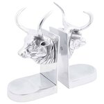 vidaXL Serre-livres 2 Pièces Argent 17 x 15 x 27 cm Aluminium