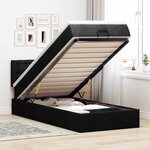 vidaXL Lit ottoman avec matelas noir 100x200 cm tissu