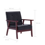 vidaXL Fauteuil noir similicuir