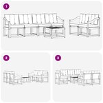 vidaXL Ensemble de canapés d'extérieur 7 pc Blanc et noir