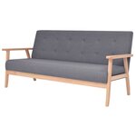 vidaXL Ensemble de canapés 3 Pièces Tissu Gris foncé