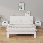 vidaXL Tables de chevet murales 2 Pièces blanc 34x30x20 cm