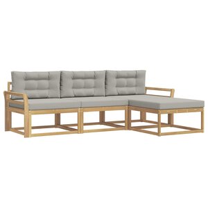 vidaXL Ensemble de canapés d'extérieur 4 Pièces Blanc et gris clair