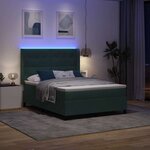 vidaXL Lit à Ressorts avec Matelas LED Vert 140 x 190 cm Velours