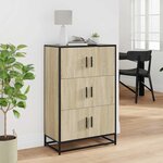 vidaXL Buffet haut chêne sonoma 68x35x106 5 cm bois ingénierie métal