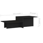 vidaXL Table basse Noir 111 5x50x33 cm Bois d'ingénierie