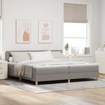 vidaXL Lit à ressorts avec coussin Taupe 200 x 200 cm tissu