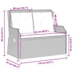 vidaXL Banc de jardin avec coussin Gris Poly rotin