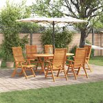 vidaXL Ensemble de salle à manger pour jardin 7 Pièces Marron