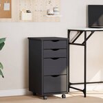 vidaXL Armoire roulante avec tiroirs MOSS gris bois de pin solide