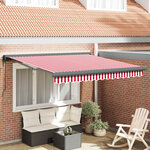 vidaXL Auvent Rouge et Blanc 300 x 250 cm Polyester et Aluminium