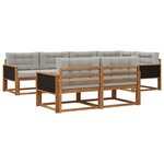 vidaXL Ensemble de canapés d'extérieur 7 Pièces Naturel et Gris clair