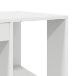 vidaXL Bureau blanc Blanc Panneau de particules Moyen Rangement