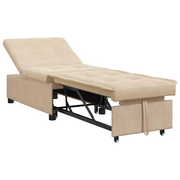 vidaXL Canapé-lit escamotable Crème 194 x 67 x 82 cm Microfibre