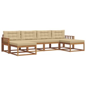 vidaXL Ensemble de canapés d'extérieur 6 pc Naturel et Beige