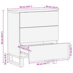 vidaXL Table de chevet 50x34x62 cm bois de manguier massif brut