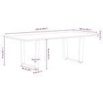 vidaXL Table à manger avec bord naturel 220x100x74cm bois massif chêne