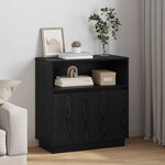 vidaXL Buffet LED Chêne noir 71 x 34 5 x 75 cm Bois d'ingénierie