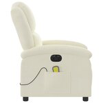 vidaXL Fauteuil inclinable de massage électrique crème velours