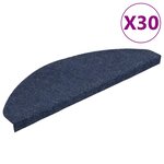 vidaXL Tapis d'escalier auto-adhésifs 30 Pièces bleu 65x22 5x3 5 cm