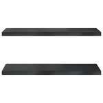 vidaXL Étagères murales 2 Pièces 100x30x3 cm noir acier inoxydable