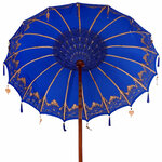 Parasol balinais Bleu 180-190 cm Coton  bois massif