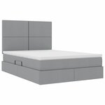 vidaXL Lit de rangement LED avec matelas Gris clair 140 x 200 cm Tissu