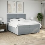 vidaXL Sommier à lattes de lit avec matelas Gris clair 200x200cm Tissu