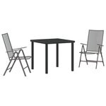 vidaXL Ensemble de salle à manger de jardin 3 pièces acier anthracite