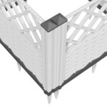 vidaXL Jardinière avec piquets blanc 123 5x43 5x43 5 cm PP